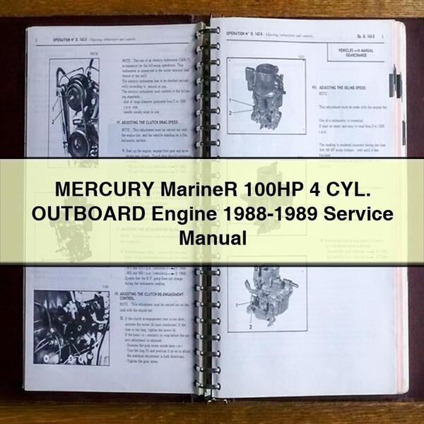 1988-1989 Mercury Mariner 100HP 4 Cyl. Outboard Engine Service Repair Workshop Manual PDF