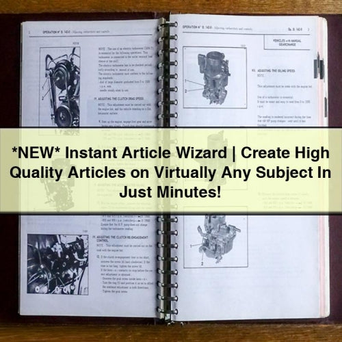 *new* Instant Article Wizard - Create High Quality Articles On Virtually Any Subject In Just Minutes