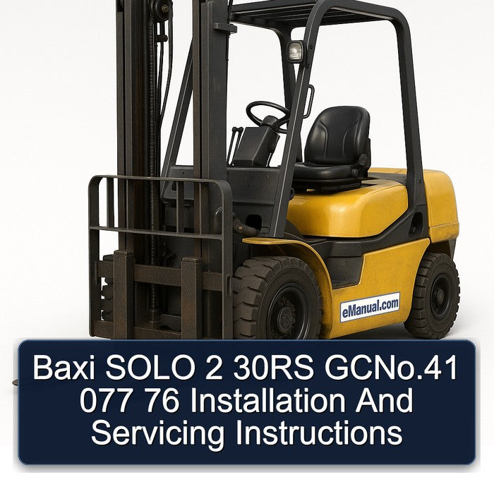 Baxi Solo 2 30RS Gcno.41 077 76 Installation Servicing Service Repair Workshop Manual PDF