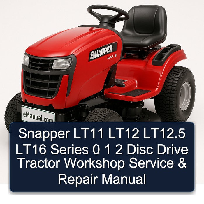 Snapper LT11 LT12 Lt12.5 LT16 Series 1 2 Disc Drive Tractor Service Repair Workshop Manual PDF