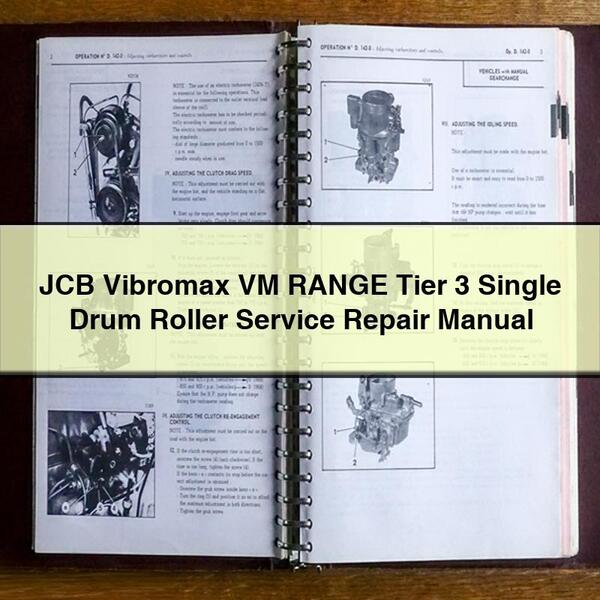JCB Vibromax VM Range Tier 3 Single Drum Roller Service Repair Workshop Manual PDF