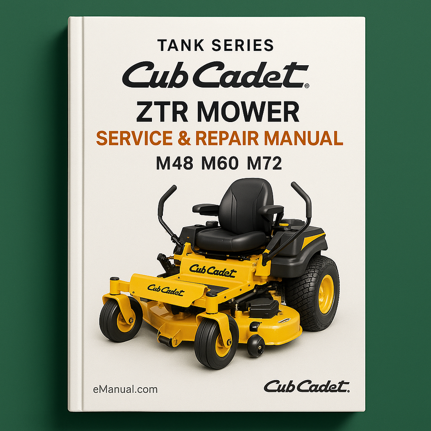 Cub Cadet Tank Series Service-Reparaturhandbuch ZTR Rasenmäher M48 M60 M72