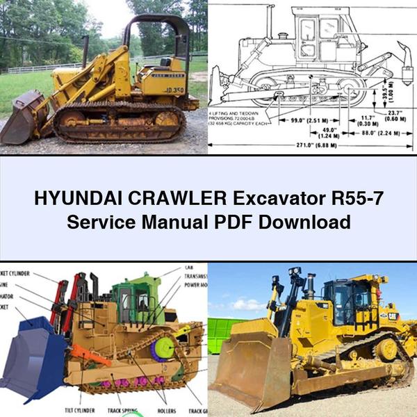 Hyundai Crawler Excavator R55-7 Service Repair Workshop Manual PDF