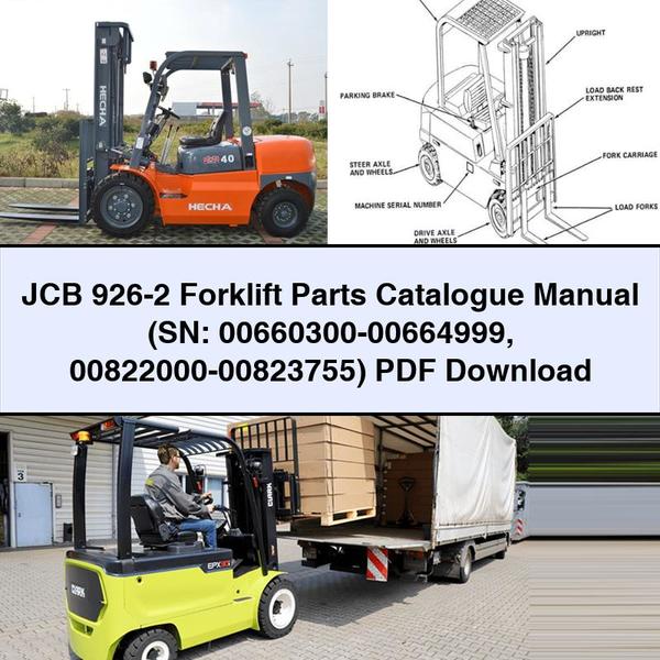 JCB 926-2 Forklift (sn: 00660300-00664999 00822000-00823755) Parts Catalog PDF