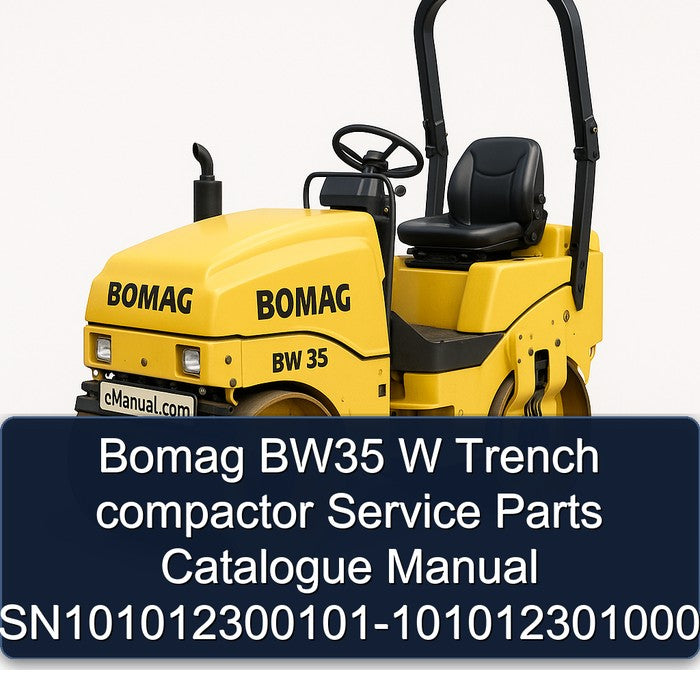 Bomag BW35 W Trench Compactor Sn101012300101-101012301000 Parts Catalog PDF