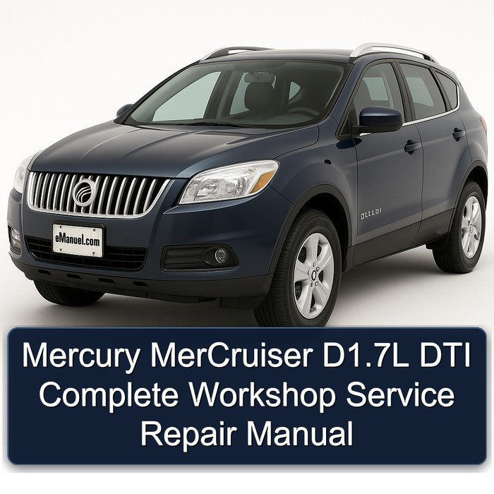 Mercury Mercruiser D1.7l DTI Service Repair Workshop Manual PDF