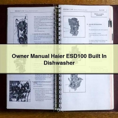 Owner Manual Haier ESD100 Built In Dishwasher