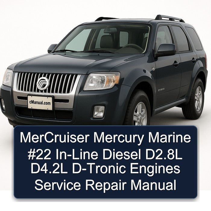 Mercruiser Mercury Marine 22 -line Diesel D2.8l D4.2l D-tronic Engines Service Repair Workshop Manual PDF