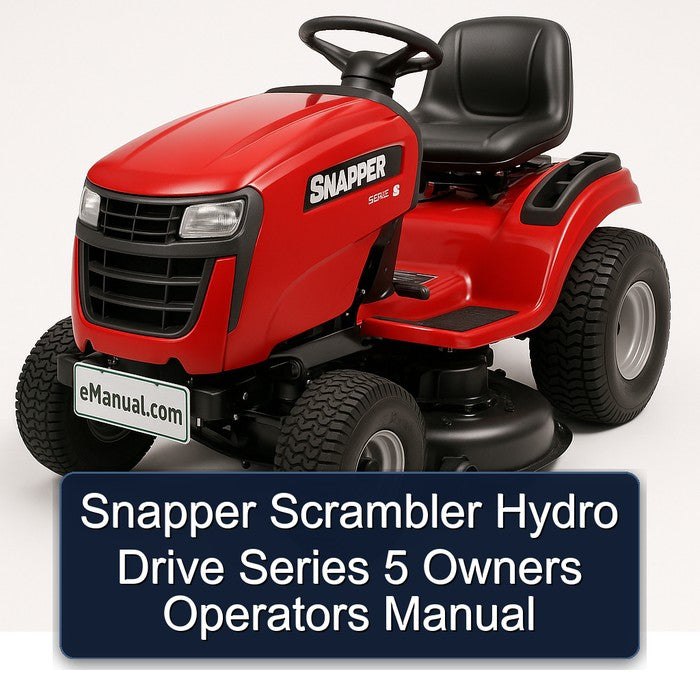 Snapper Scrambler Hydro Drive Series 5 Owners Operators Operator's Manual