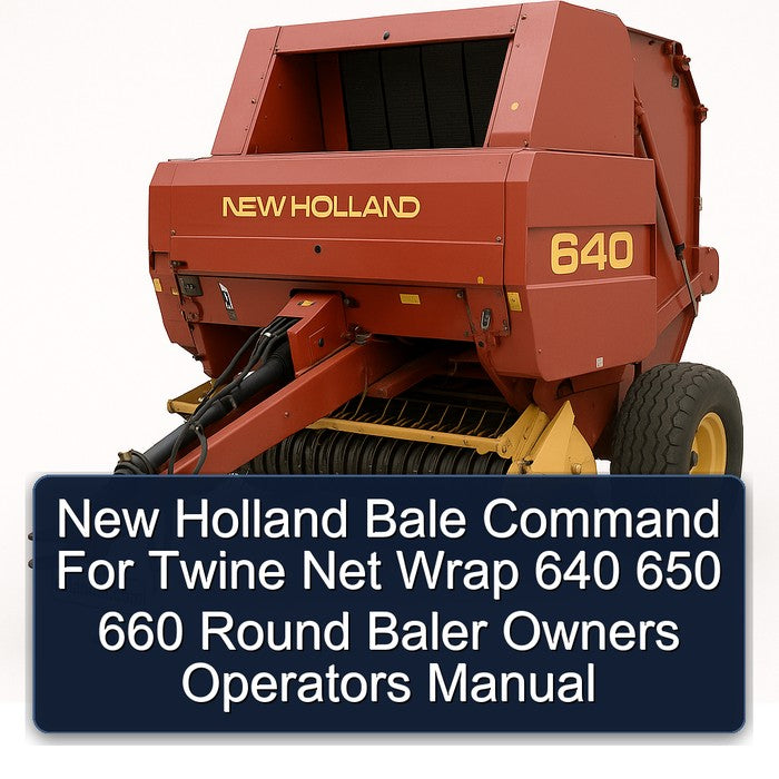 New Holland Bale Command Twine Net Wrap 640 650 660 Round Baler Owners Operators Operator's Manual