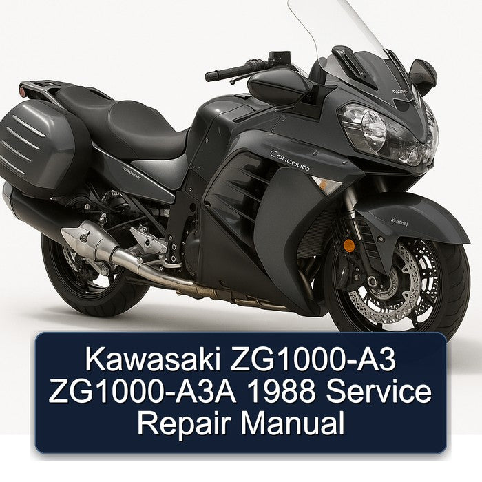 1988 Kawasaki Concours Models Zg1000-a3 Zg1000-a3a Service Repair Workshop Manual