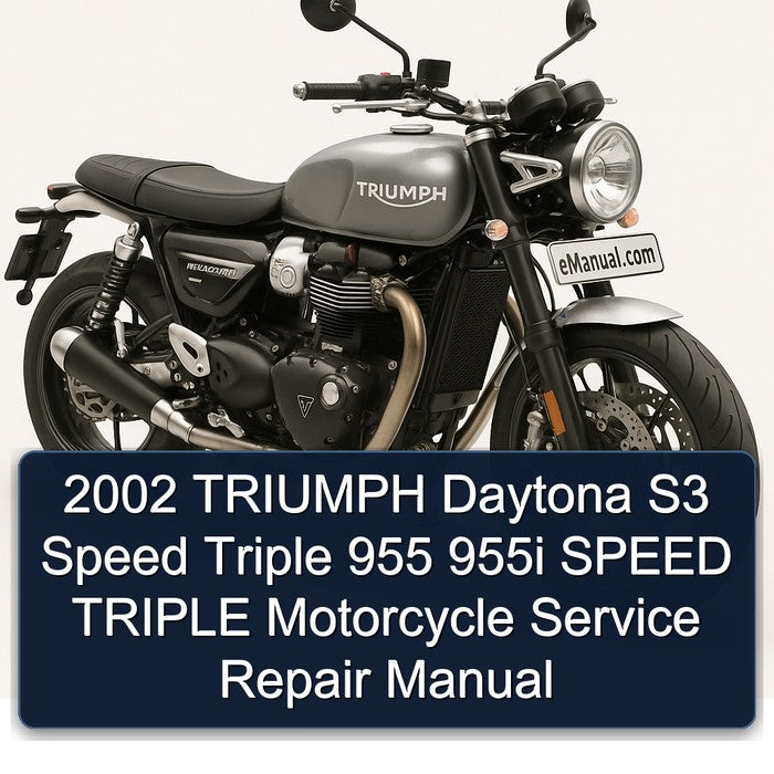 2002 Triumph Speed Triple Daytona S3 955 955I Motorcycle Service Repair Workshop Manual