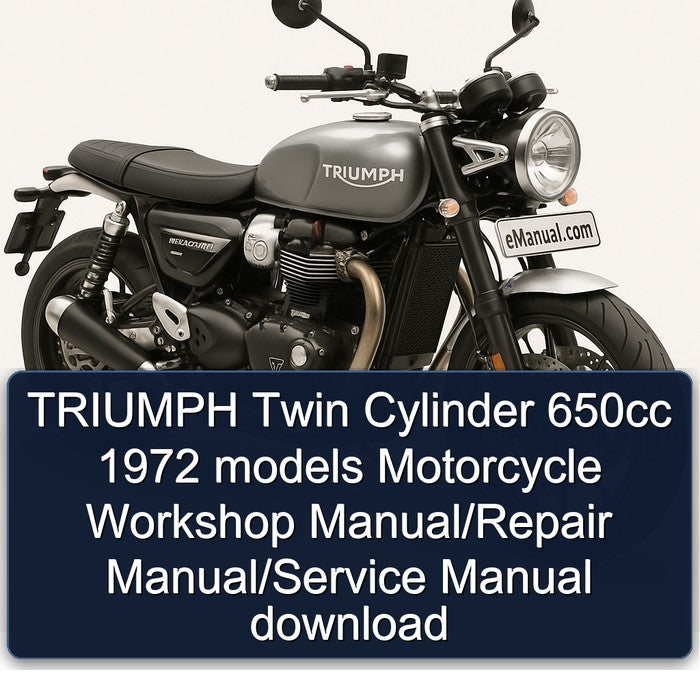 1972 Triumph Twin Cylinder 650CC Models Motorcycle Service Repair Workshop Manual