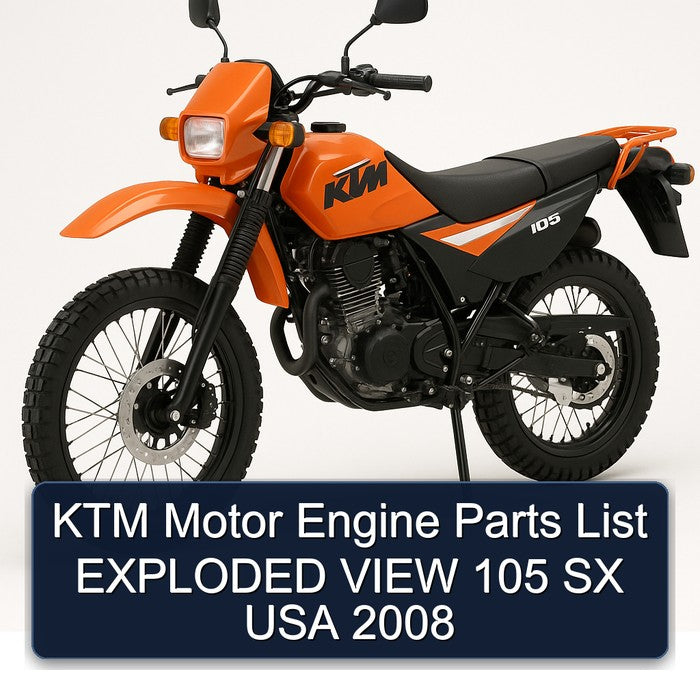 2008 KTM 105 Motor Engine Exploded View SX USA Parts Catalog