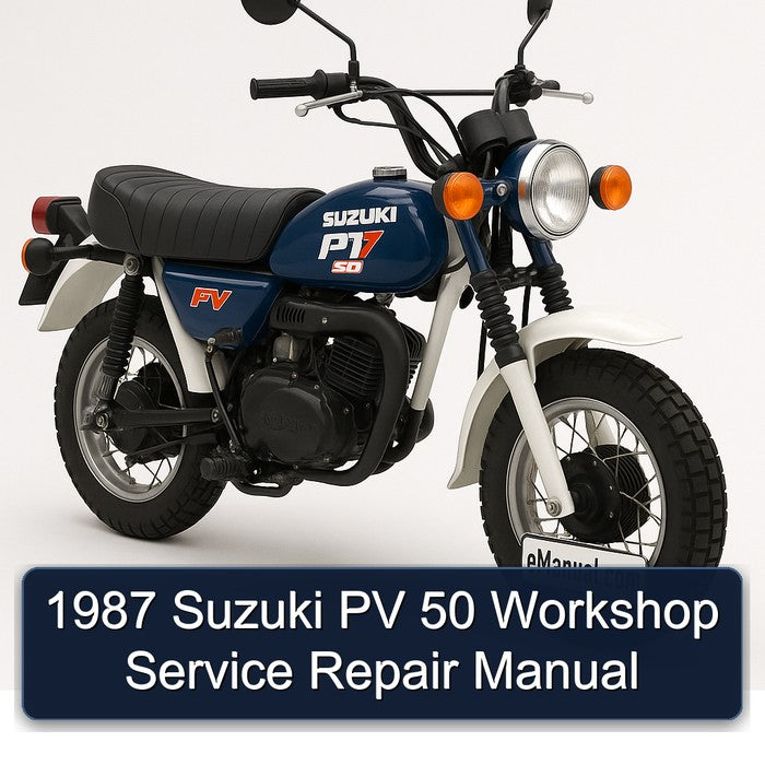 1987 Suzuki PV50 Pv 50 Service Repair Workshop Manual
