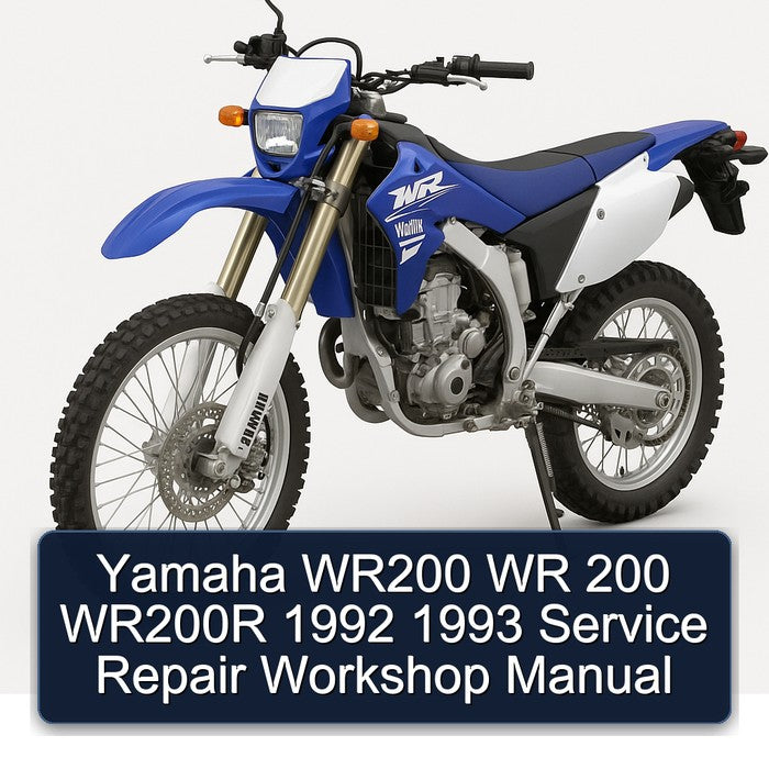 1992-1993 Yamaha WR Models WR200 200 WR200R Service Repair Workshop Manual