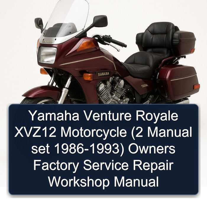 1986-1993 Yamaha XVZ Models Venture Royale XVZ12 Motorcycle (2 Set -) Owners Service Repair Workshop Manual