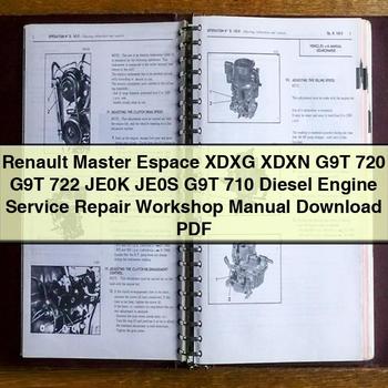 MAN Renault Master Espace Xdxg Xdxn G9T 720 722 JE0K JE0S 710 Diesel Engine Service Repair Workshop Manual