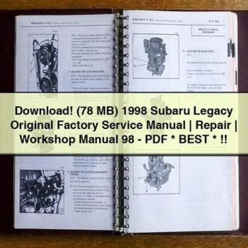 Download 1998 Subaru Legacy Original Factory Service Manual | Repair | Workshop Manual 98 - PDF * Best *