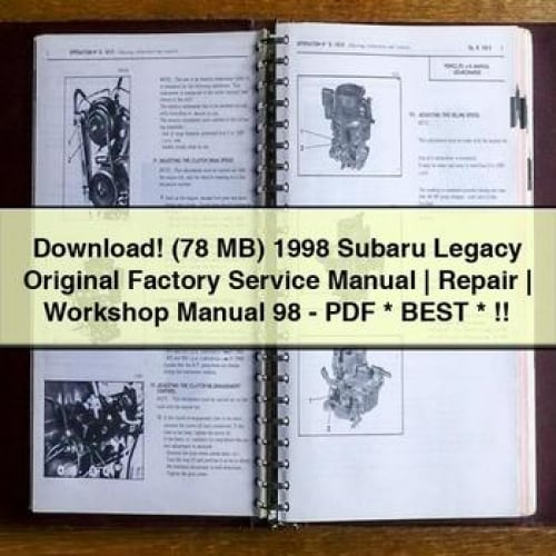 Download 1998 Subaru Legacy Original Factory Service Manual | Repair | Workshop Manual 98 - PDF * Best *