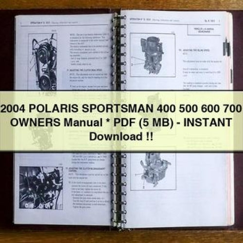 2004 POLARIS SPORTSMAN 400 500 600 700 Owners Manual * PDF