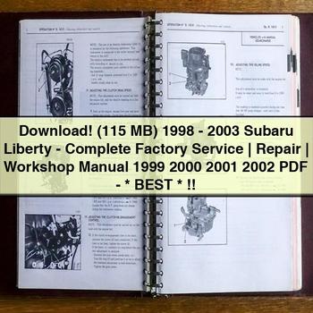 1998-2003 Subaru Liberty-Complete Factory Service | Repair | Workshop Manual 1999 2000 2001 2002- Best