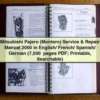 Mitsubishi Pajero (Montero) Service & Repair Manual 2000 in English/ French/ Spanish/ German (7 500+ pages; Searchable)