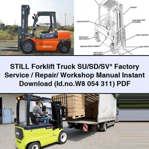 STILL Forklift SU/SD/SV* Factory Service / Repair/ Workshop Manual (Id.no.W8 054 311) PDF