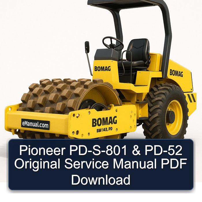 Pioneer Pd-s-801 PD-52 Original Service Repair Workshop Manual PDF