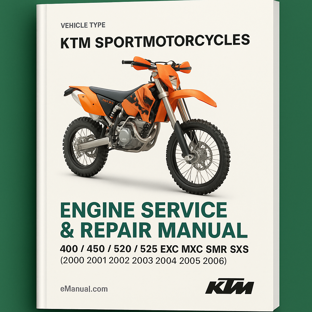 KTM SPORTMOTORCYCLES 400 / 450 / 520 / 525 EXC MXC SMR SX SXS Engine Service Repair Manual (2000 2001 2002 2003 2004 2005 2006)