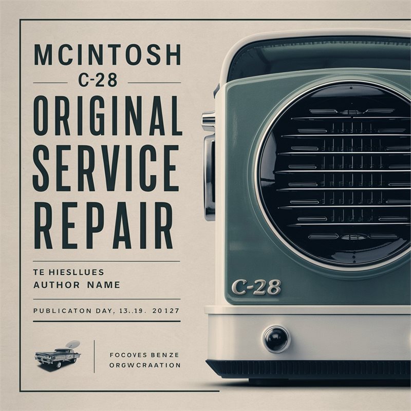 Audio Analyzers Mcintosh C-28 Original Service Repair Workshop Manual PDF