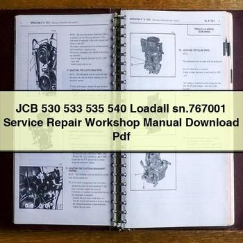 JCB 530 533 535 540 Loadall sn.767001 Service Repair Workshop Manual Pdf