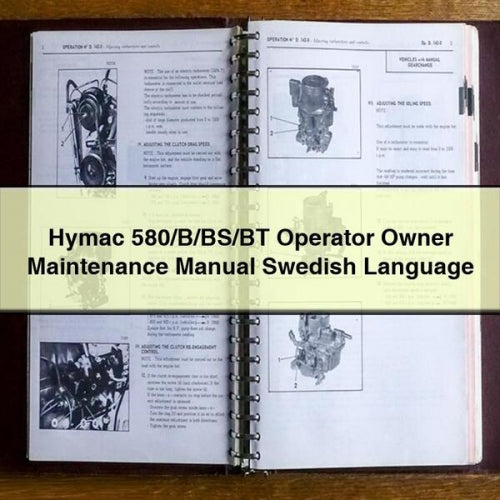 Hymac 580/B/BS/BT Operator Owner Maintenance Manual Swedish Language