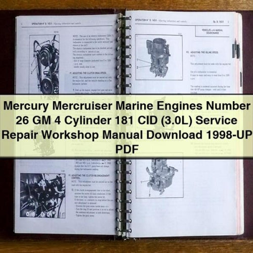 Mercury Mercruiser Marine Engines Number 26 GM 4 Cylinder 181 CID (3.0L) Service Repair Workshop Manual 1998-UP