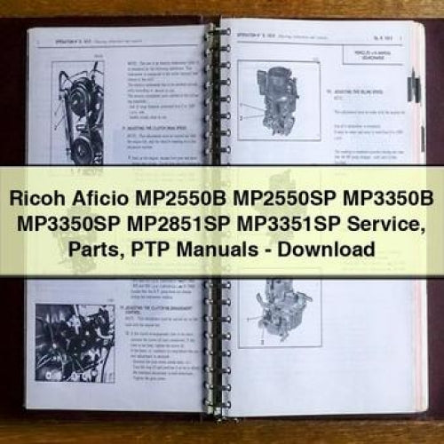 Ricoh Aficio MP2550B MP2550SP MP3350B MP3350SP MP2851SP MP3351SP Parts PTP Service Repair Workshop Manual