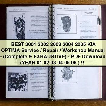 Best 2001 2002 2003 2004 2005 KIA OPTIMA Service/Repair/Workshop Manual-(Complete & EXHAUSTIVE)-PDF (YEAR 01 02 03 04 05 06 )