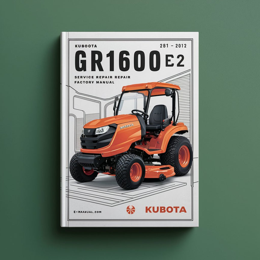 KUBOTA GR1600EC2 Ride On Mower Service Repair Factory Manual