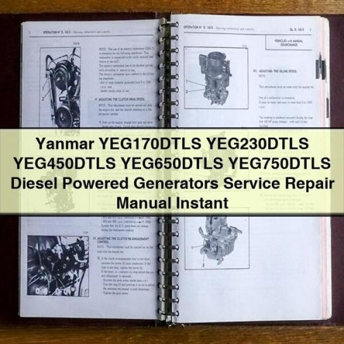 Yanmar YEG170DTLS YEG230DTLS YEG450DTLS YEG650DTLS YEG750DTLS Diesel Powered Generators Service Repair Manual