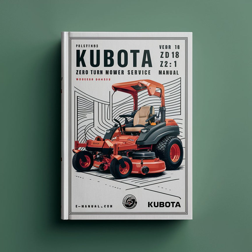 Kubota Zd18 Zd21 Zero Turn Mower Service Workshop Manual