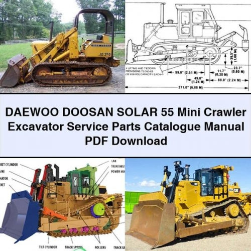 DAEWOO DOOSAN SOLAR 55 Mini Crawler Excavator Service Parts Catalogue Manual