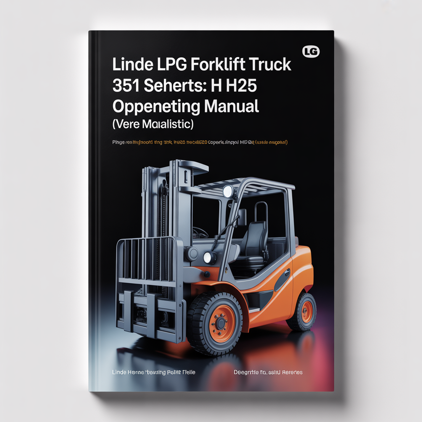 Linde LPG Forklift 351-02 Series: H20 H25 Operating Manual (User Manual)