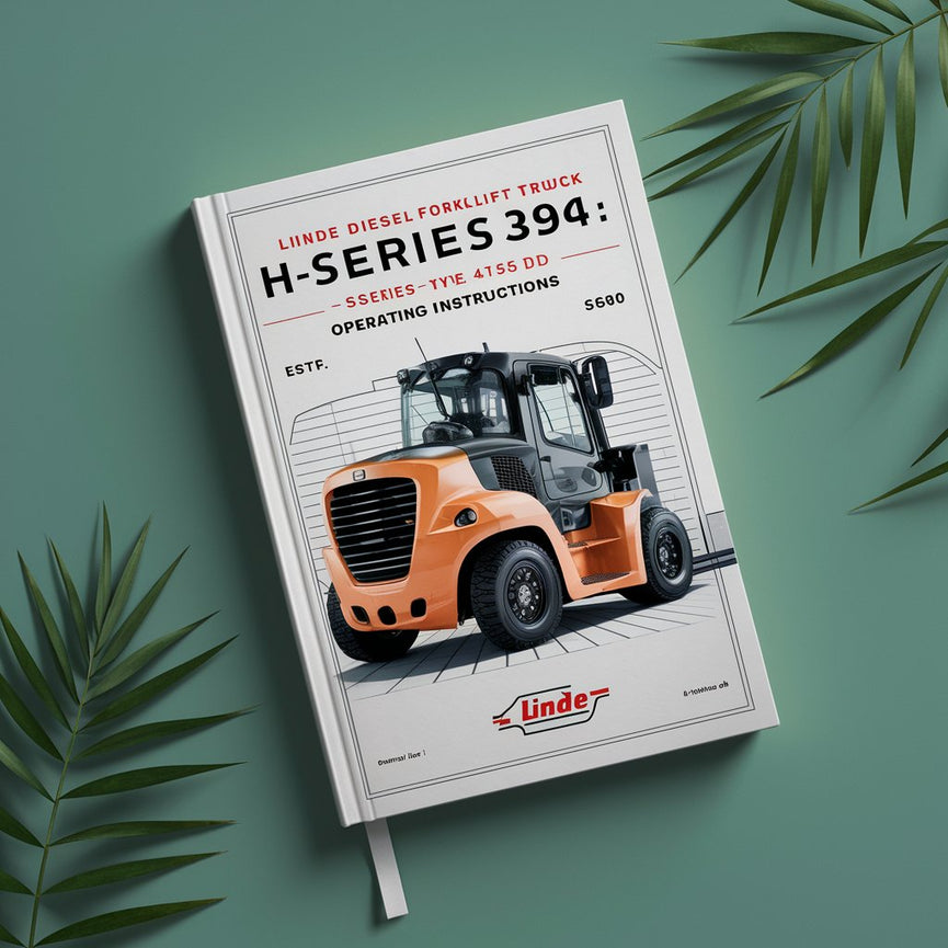 Linde Diesel Forklift H-Series Type 394: H40D H45D H50D Operating Instructions (User Manual)