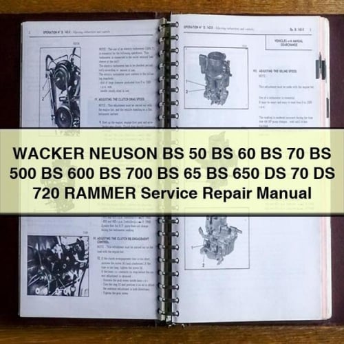 WACKER NEUSON BS 50 BS 60 BS 70 BS 500 BS 600 BS 700 BS 65 BS 650 DS 70 DS 720 RAMMER Service Repair Manual