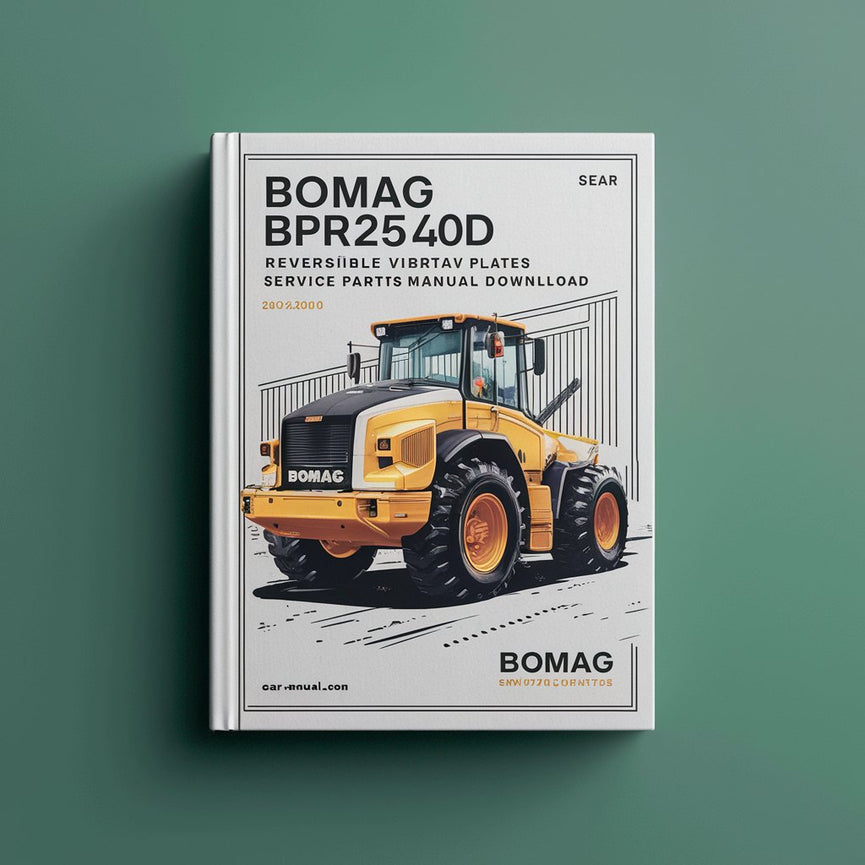 Bomag BPR25/40D Reversible VIBRATORY PLATES Service Parts Catalogue Manual SN101730150101-101730151125 PDF