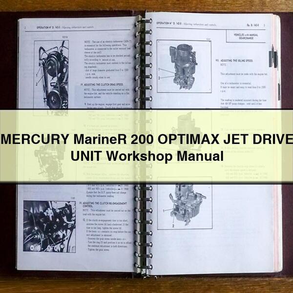 MERCURY MarineR 200 OPTIMAX JET DRIVE UNIT Workshop Manual