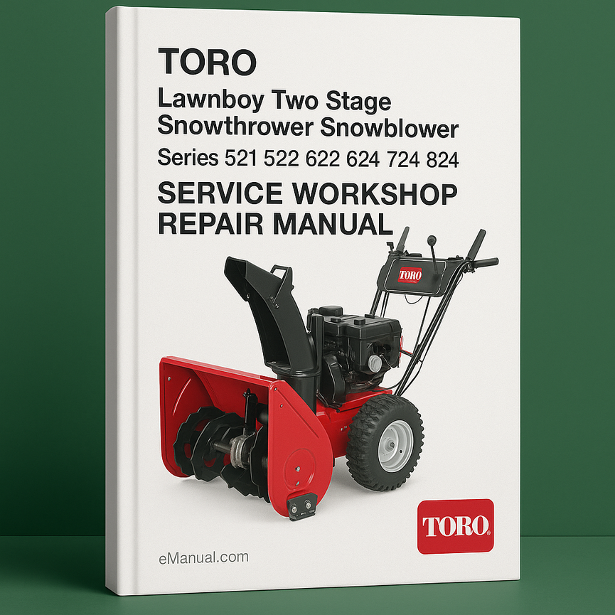 Toro Lawnboy Two Stage Snowthrower Snowblower Series 521 522 622 624 724 824 Service Workshop Repair Manual