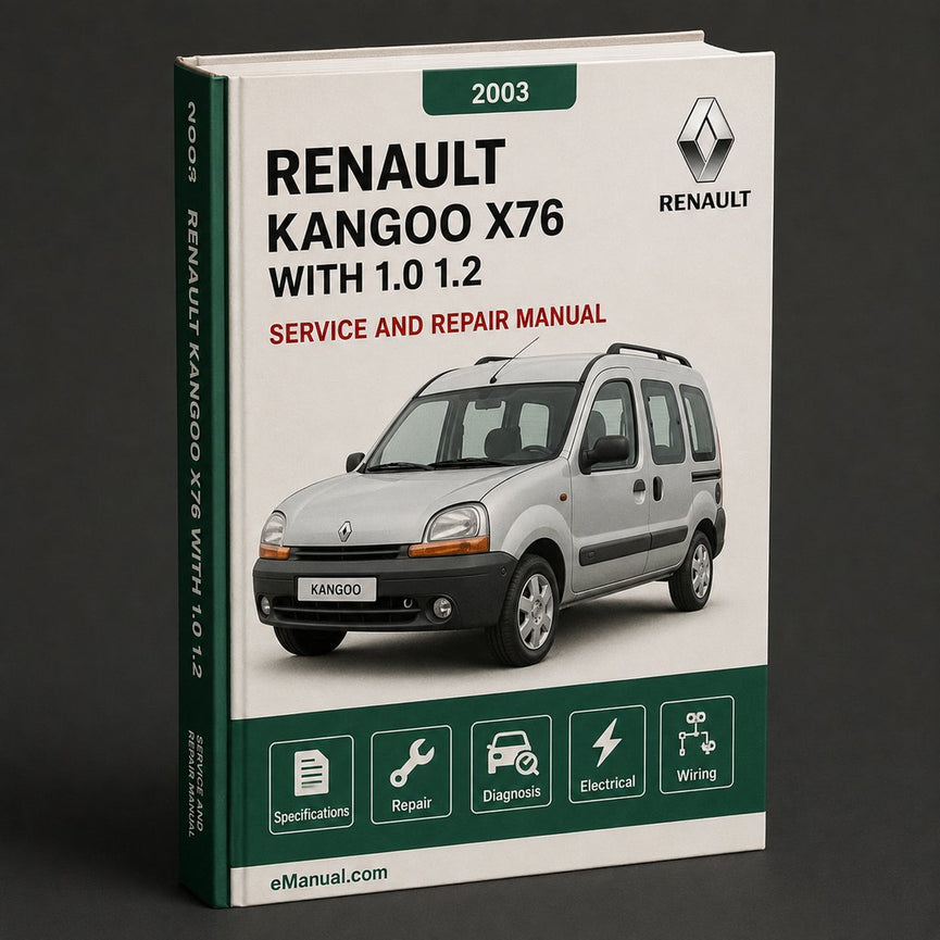 Renault Kangoo X76 With 1.0 1.2 1.4 1.6 Petrol & Diesel 2003-2010 Service Repair Shop Manual