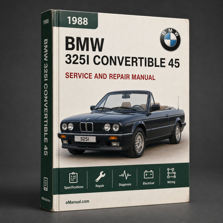 BMW 325i Convertible Service/Repair Manual ( 1988 1989 1990 1991 1992 )