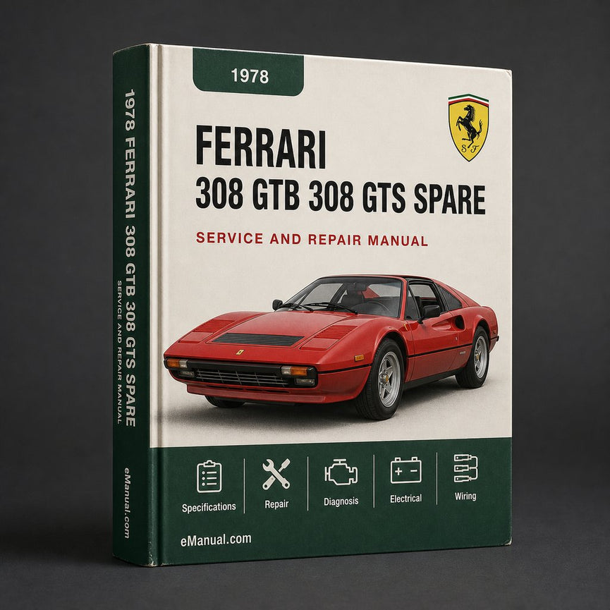Ferrari 308 GTB 308 GTS Spare Parts Catalogue U.S Version 1978