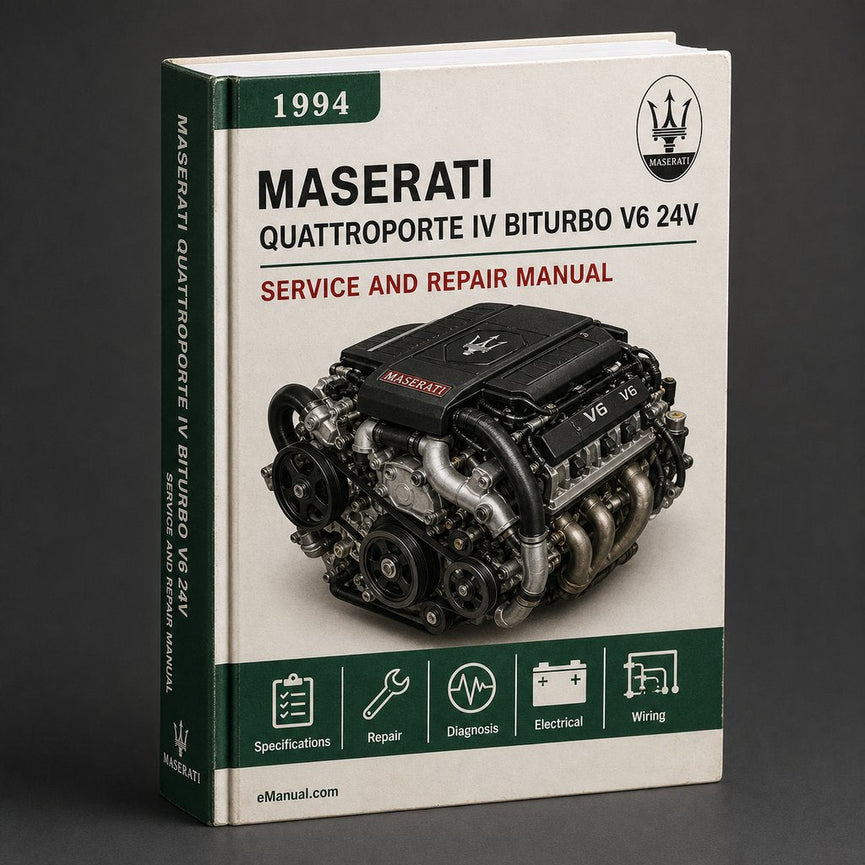 Maserati Quattroporte IV Biturbo V6 24v Engine 1994-2001 Factory Service and Repair Workshop Manual